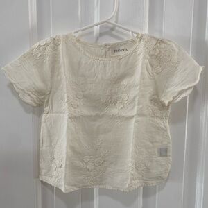 Cream Kids Embroidered Top